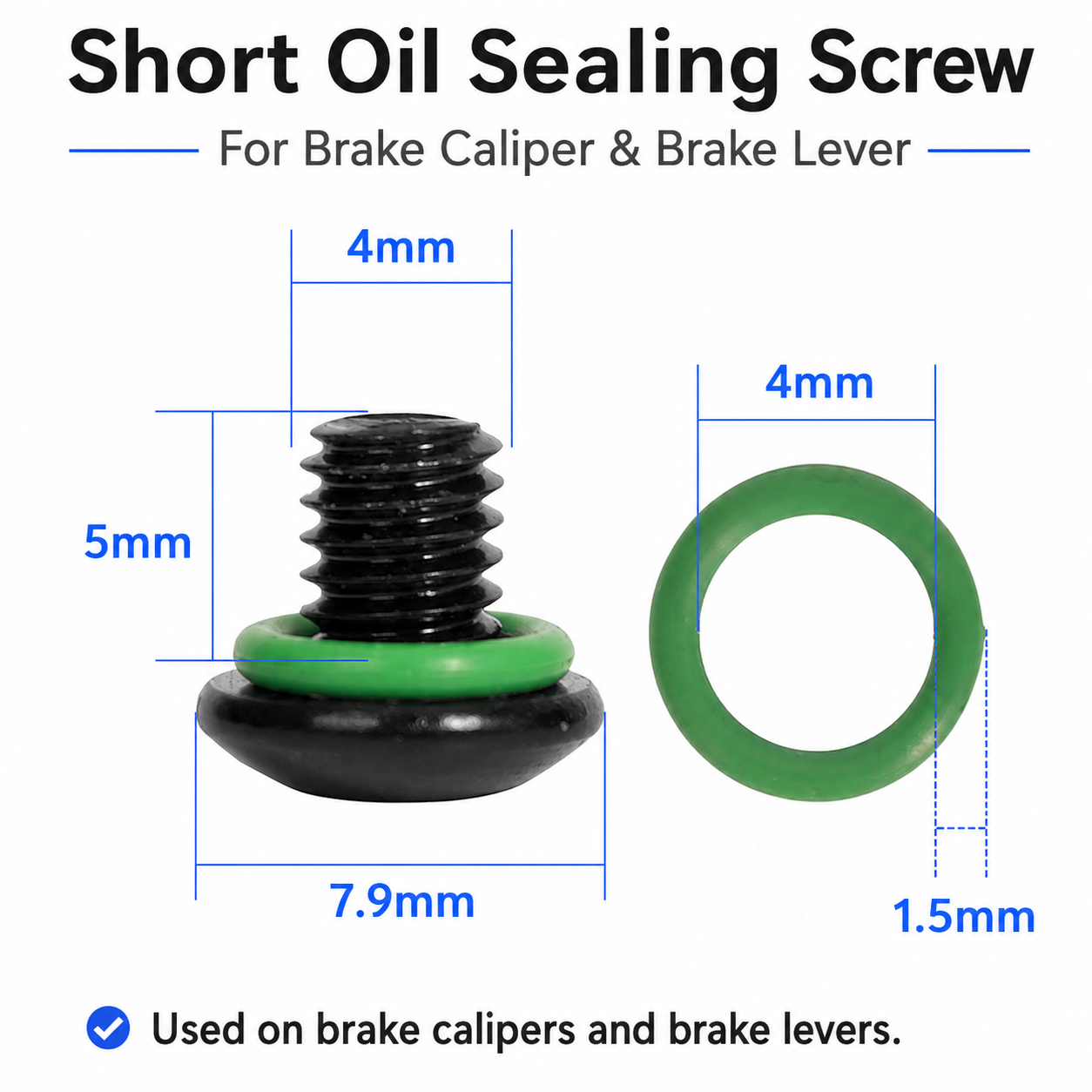 DYISLAND Hydraulic Brake Lever & Caliper Oil-Sealing Screw with O-Ring