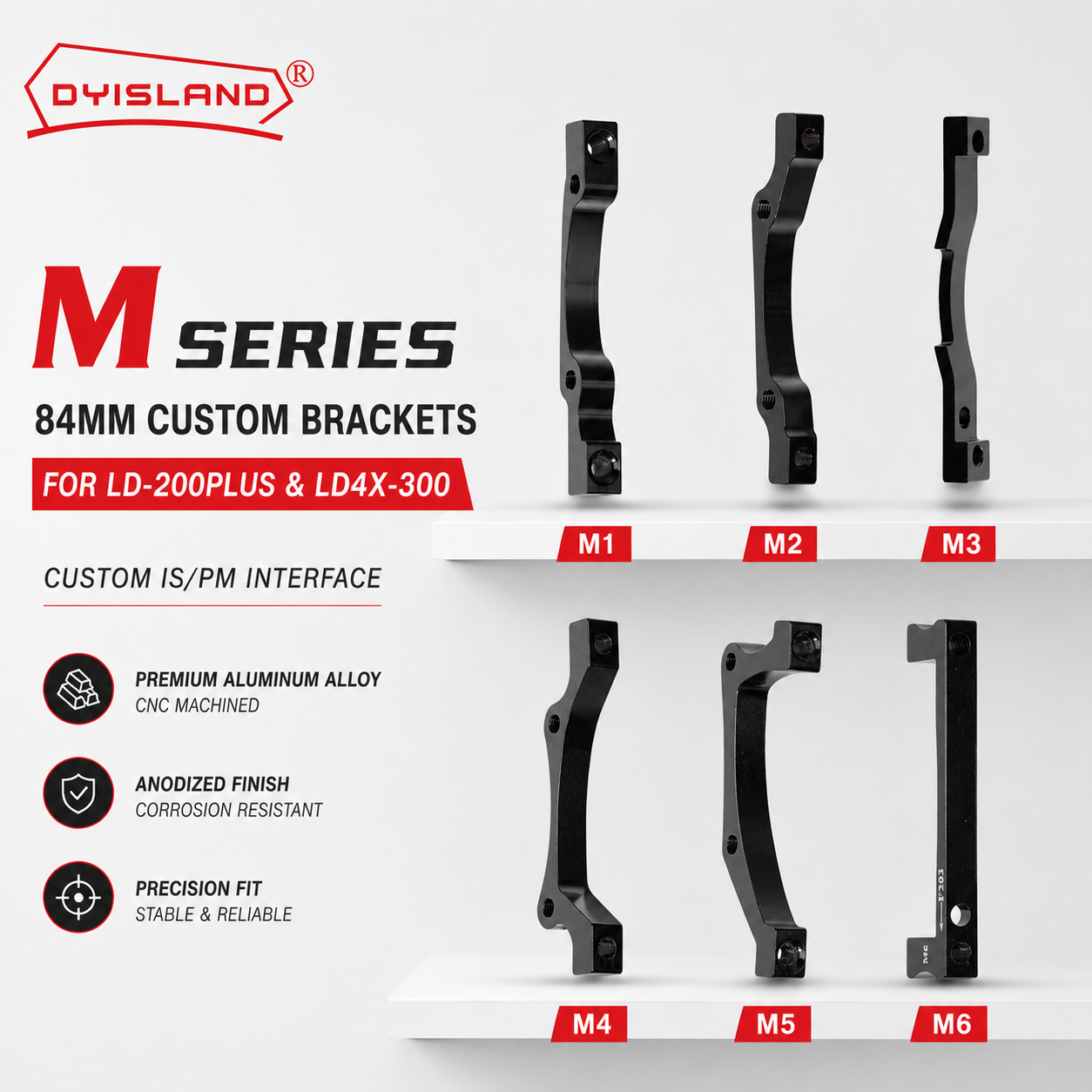 DYISLAND M-Series 84 mm Brake Caliper Adapter – Compatible with LD-200 PLUS and LD4X-300