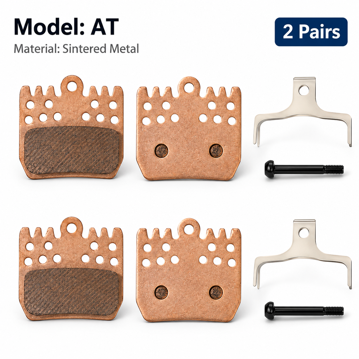 DYISLAND AT Sintered Metal Brake Pads 2 Pairs — Custom-Designed for ATE4 4-Piston E-Bike Brakes