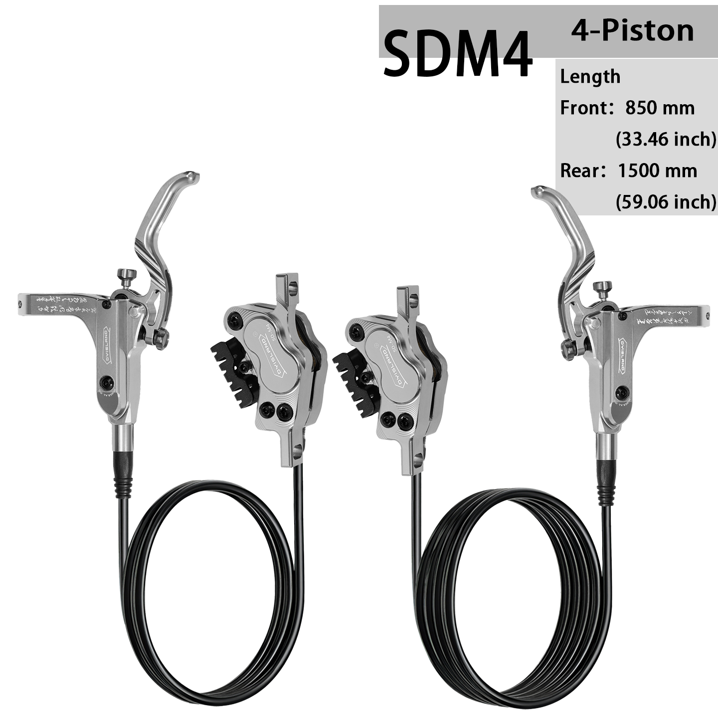 DYISLAND SDM4 Four-Piston Mountain Bike Hydraulic Disc Brake Set – 【2026 NEW】