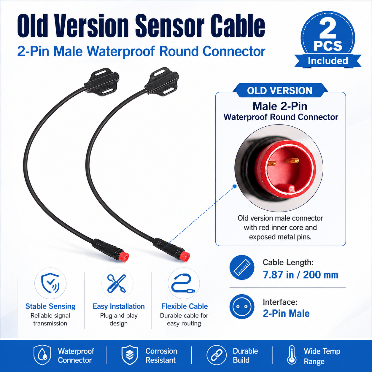 DYISLAND 2-Pin/3-Pin Waterproof Sensor Cable