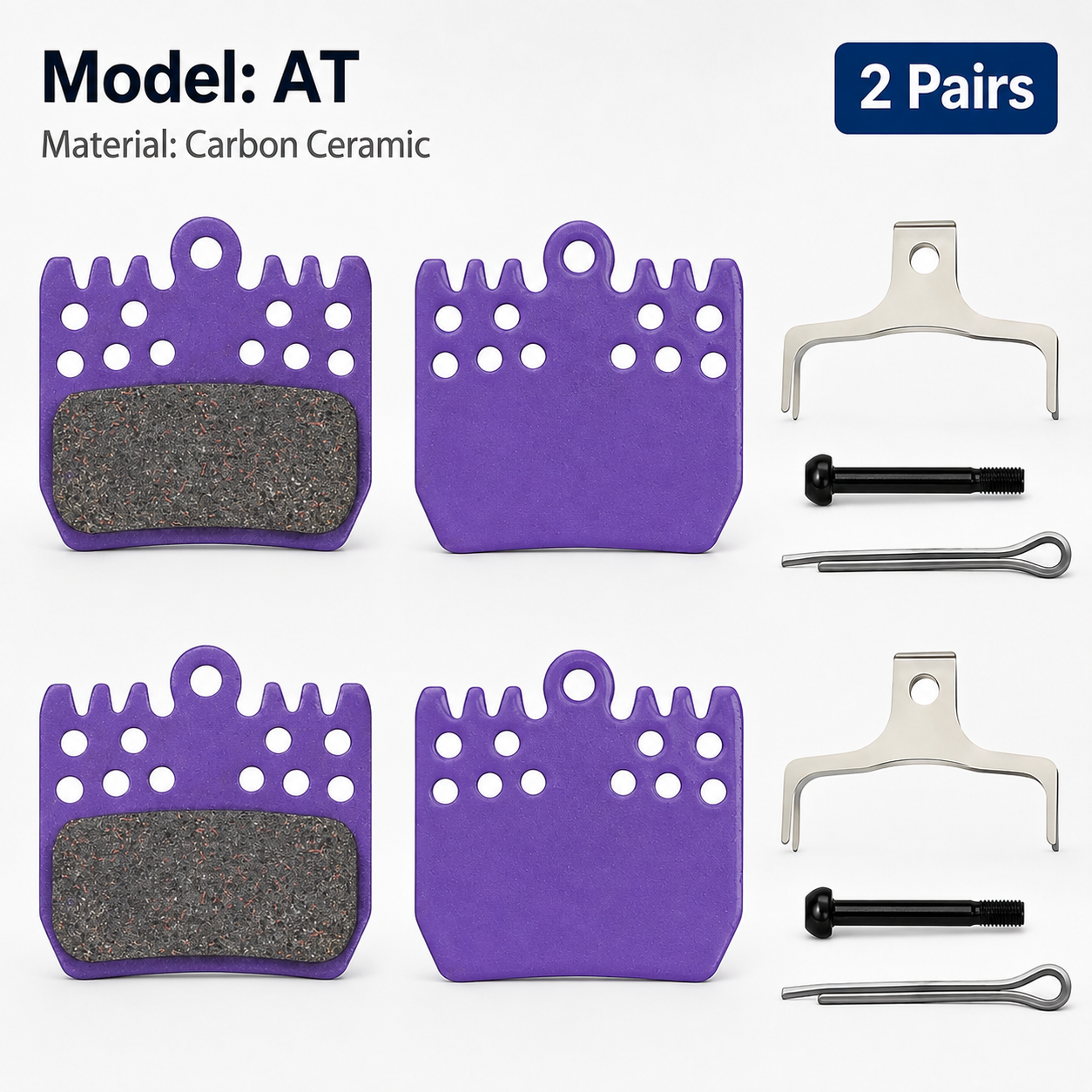 DYISLAND AT Sintered Metal Brake Pads 2 Pairs — Custom-Designed for ATE4 4-Piston E-Bike Brakes